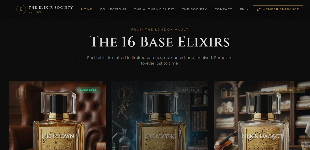 elixirsociety.com web tasarım